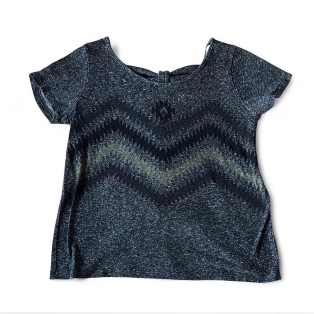 Chic Black and Gray Chevron Top